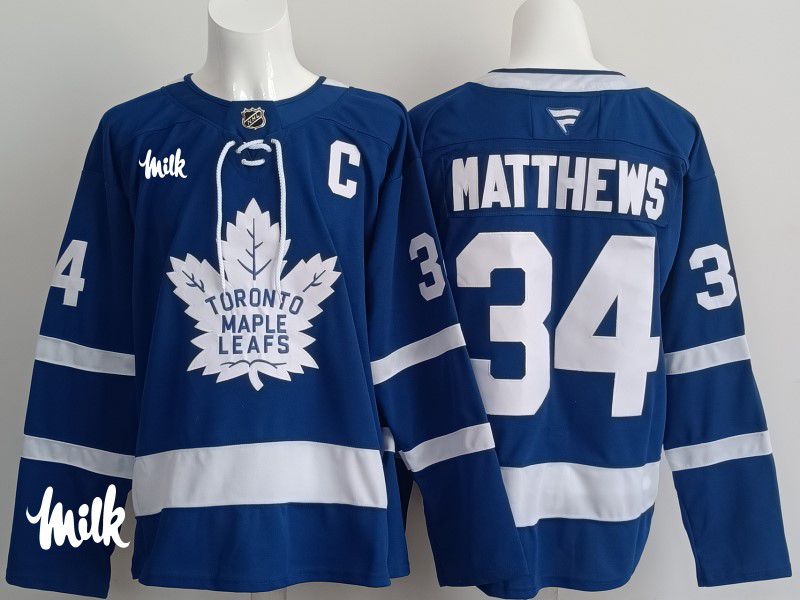 Men 2025 Toronto Maple Leafs 34 Matthews Blue Fanatics Home Premium NHL Jersey style 7